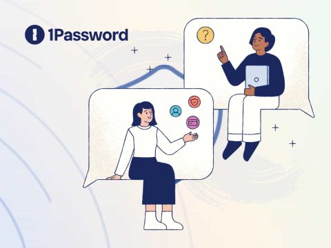 1Password 1Password logo on a dark background, showcasing the password manager's sleek design. Secure password management, online security, password vault.