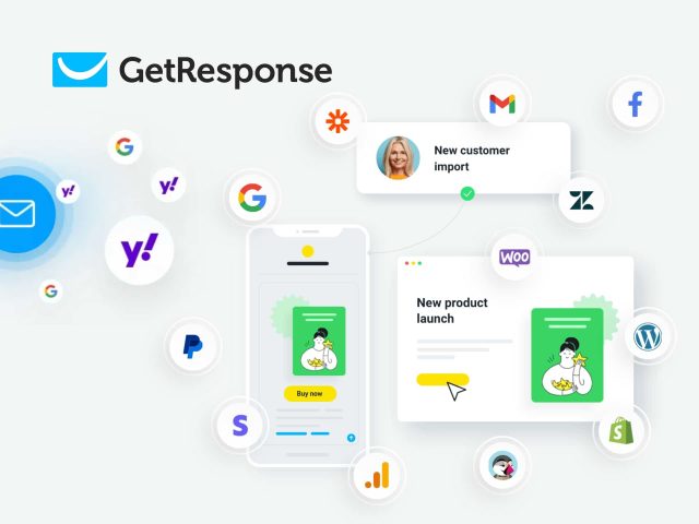 GetResponse brand cover image featuring a modern design, highlighting email marketing and automation solutions.