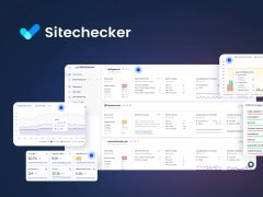 Sitechecker website SEO audit tool dashboard showing website performance metrics and SEO analysis for improved online visibility and rankings.