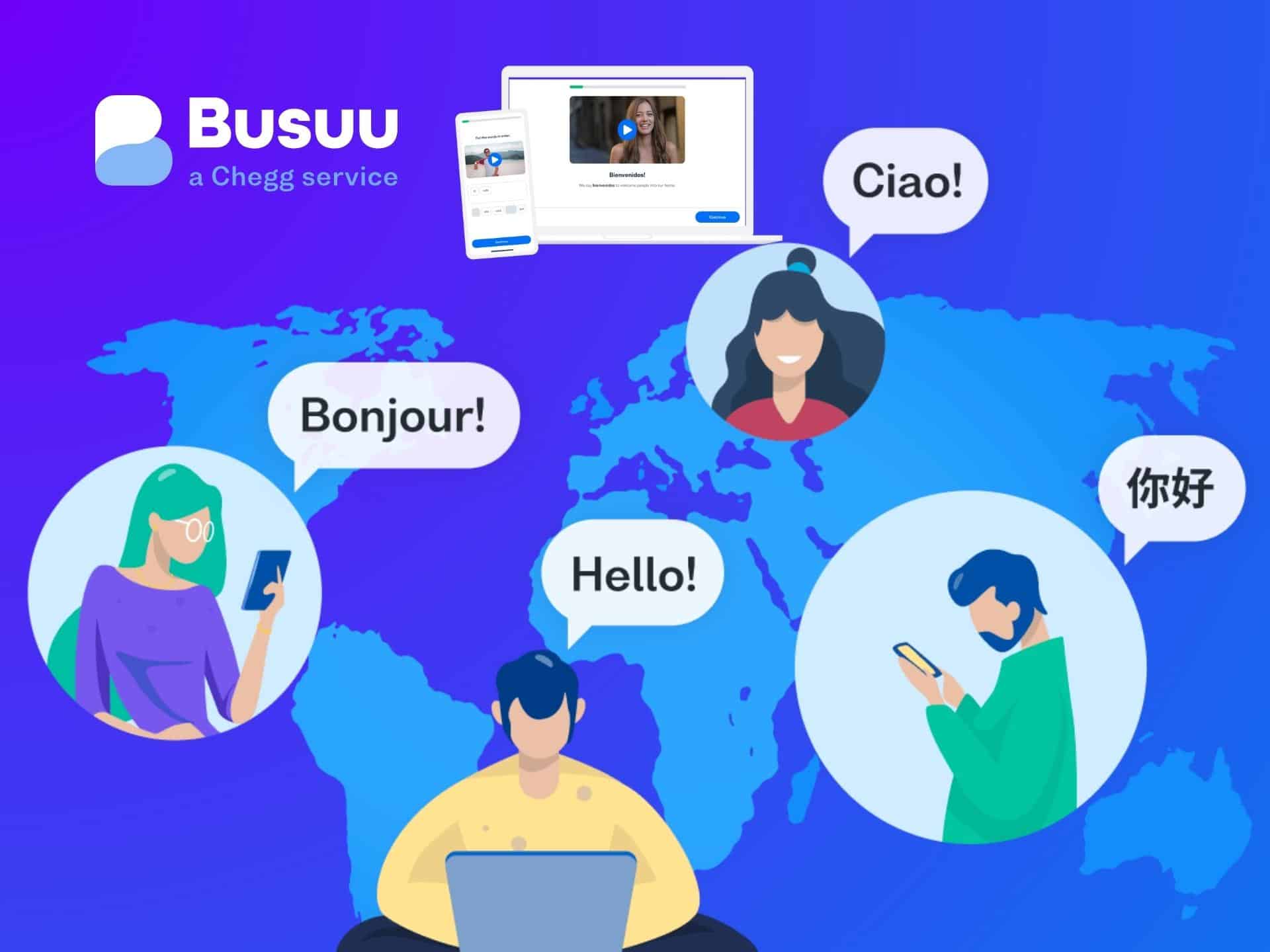 Busuu Promo Code Busuu mobile app interface showcasing language learning lessons and progress. Focus on interactive exercises and vocabulary building.