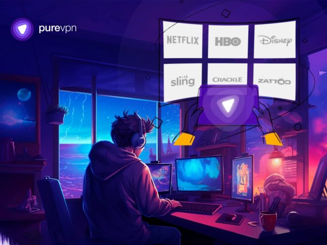 PureVPN PureVPN logo on a clean background, showcasing VPN security and privacy. Secure internet connection, VPN service, online privacy.