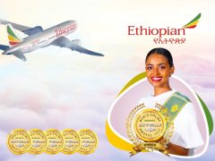 Ethiopian Airlines cover image - Ethiopian flag, aircraft, travel, flight deals, sale.