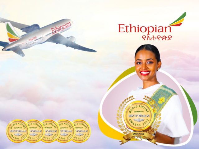 Ethiopian Airlines cover image - Ethiopian flag, aircraft, travel, flight deals, sale.