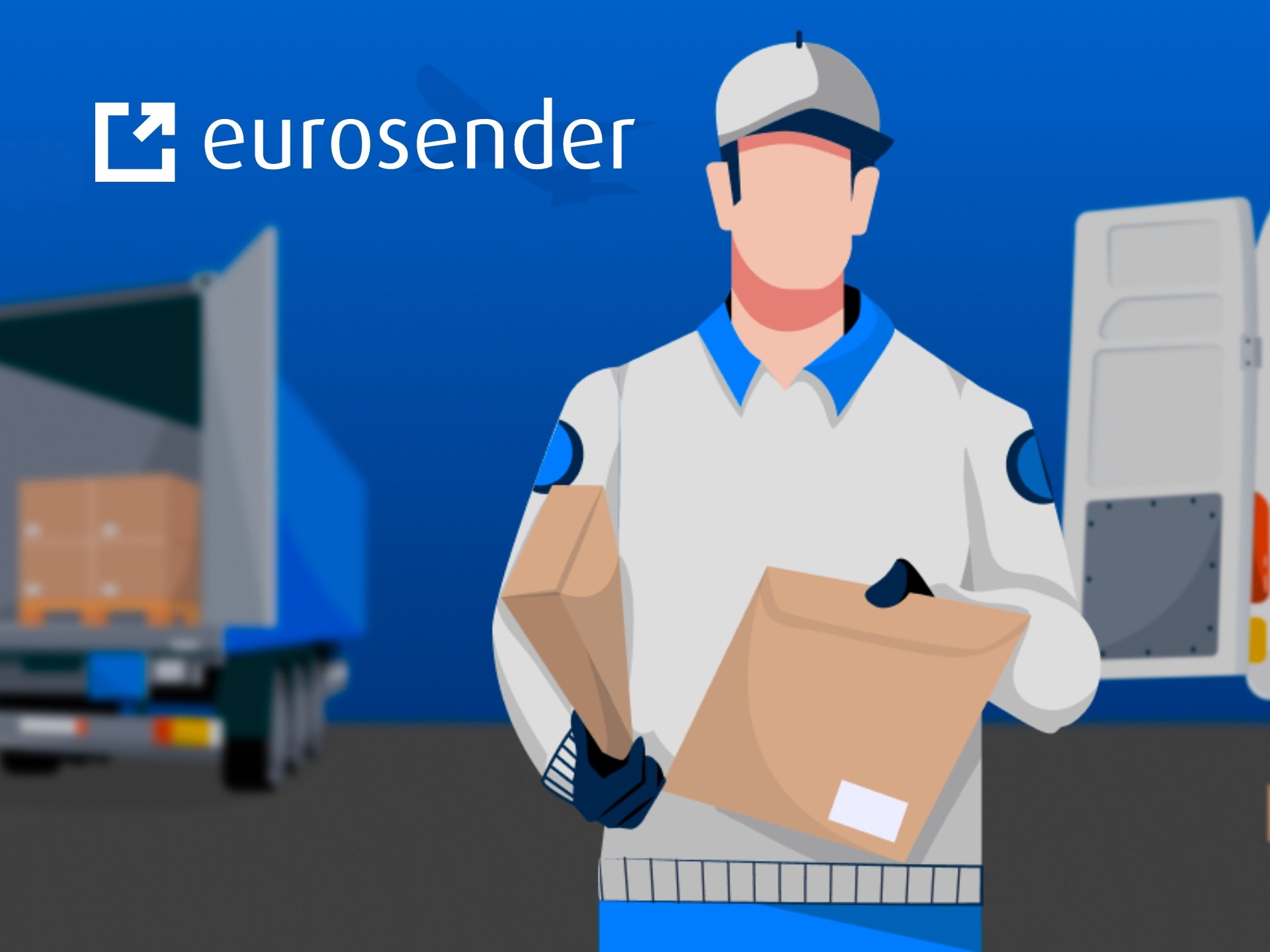 Eurosender Promo Code Eurosender logo on a clean background, highlighting shipping and logistics services.