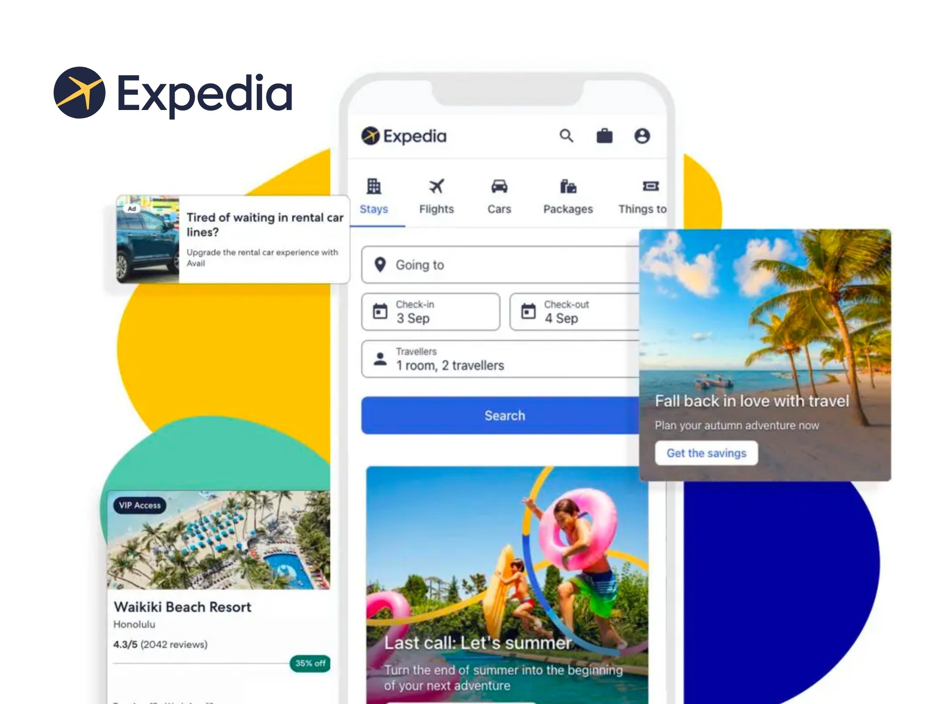 Expedia Discount Code Expedia cover image featuring travel deals, flight booking, hotel reservations and vacation packages. Explore destinations and save on your next trip.