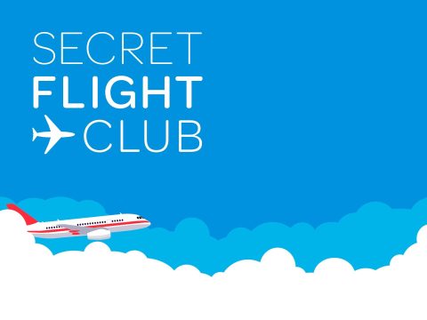 Secret Flight Club cover art - mysterious logo, dark background, premium deals, exclusive offers, shopping deals, discounts, limited-time offers