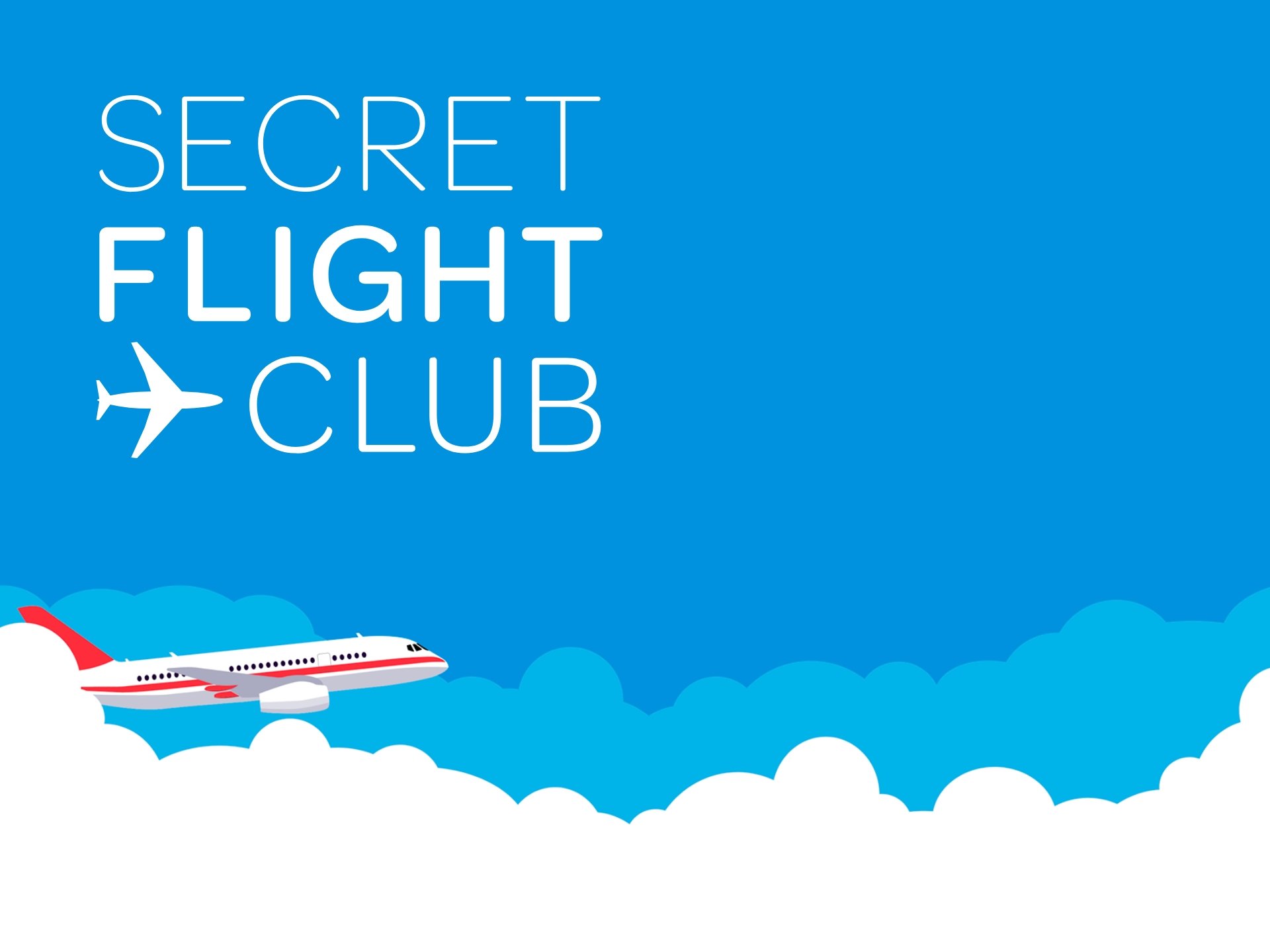 Secret Flight Club cover art - mysterious logo, dark background, premium deals, exclusive offers, shopping deals, discounts, limited-time offers