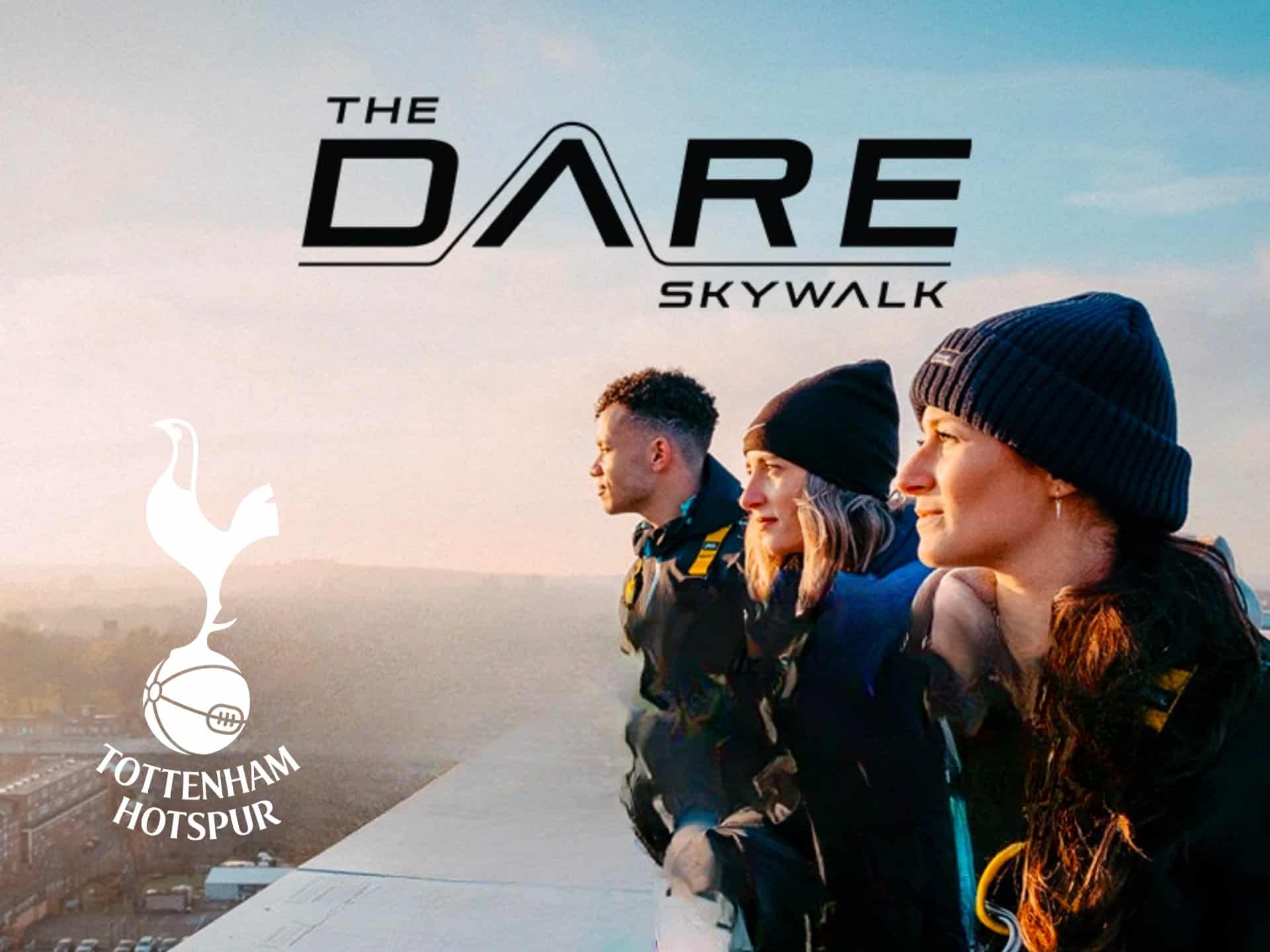 The Dare Skywalk Discount Code Tottenham Hotspur The Dare Skywalk - Official Club Image. Stadium view, vibrant colors, football fans.