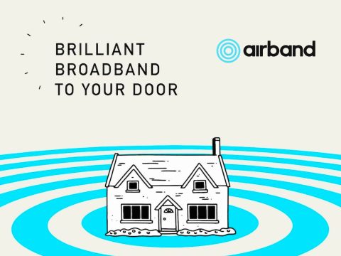 Airband Broadband promotional cover featuring internet speed, home connectivity, and a modern lifestyle. High-speed internet, broadband deals, home internet, fast wifi.