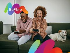 BeFibre broadband promotional image. High-speed internet, fiber optic connection, home internet, fiber internet, broadband connection.