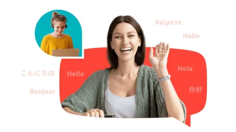 A person using the italki platform on a laptop to learn a new language online with a tutor.