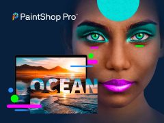 PaintShop Pro software interface showcasing digital painting tools and workspace. Professional graphics editing software for artists and designers.
