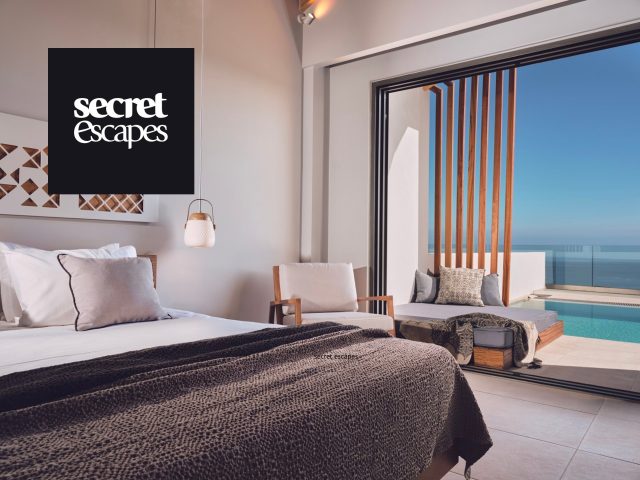 Secret escapes: Luxurious cover for a getaway. Stylish hotel room, inviting atmosphere, travel inspiration.
