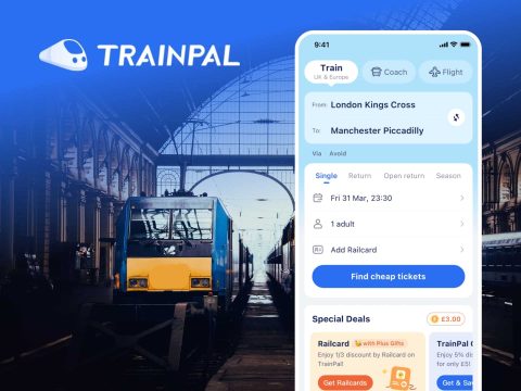 Trainpal brand new logo cover, modern design, travel app branding, digital marketing, mobile app icon.