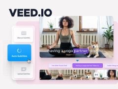 Veed.io video editing software interface, professional video editing, online video editor, video creation, video tools, video production.