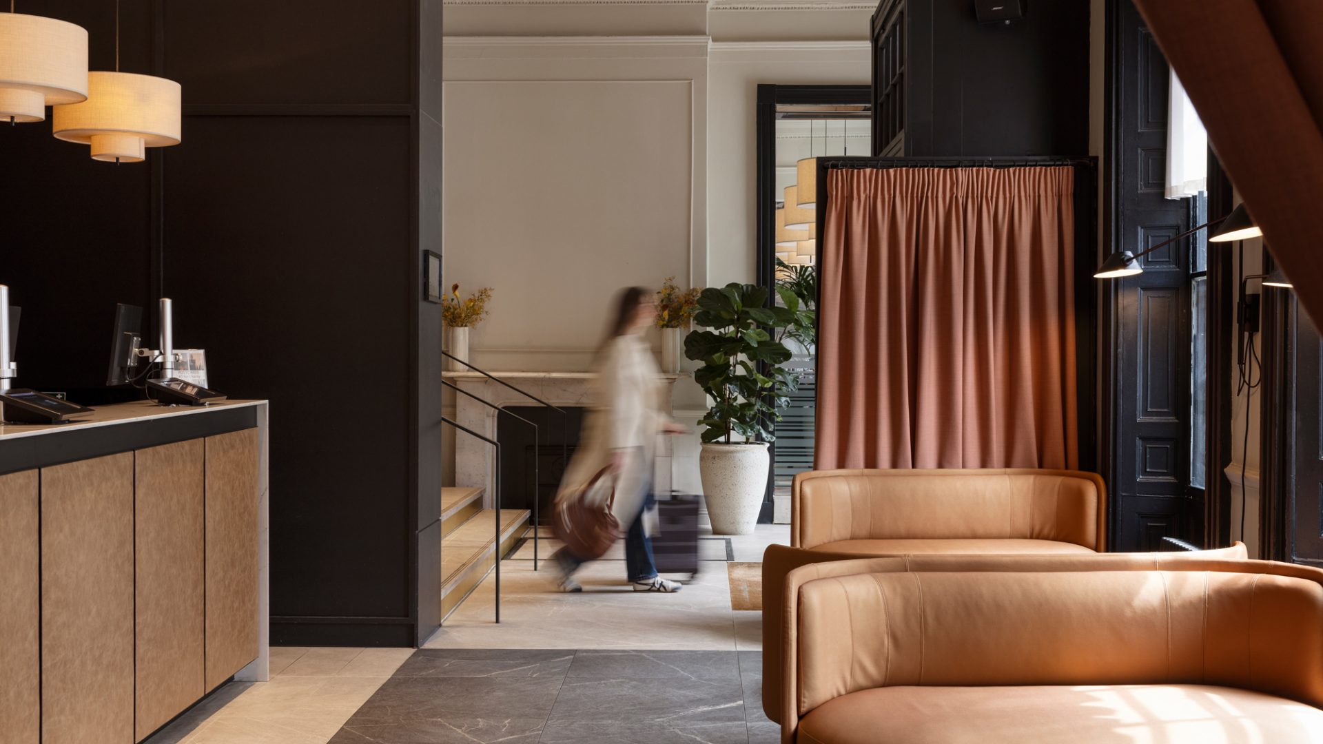Luxury hotel room interior at an Apex Hotels property, showcasing modern decor and premium guest amenities.