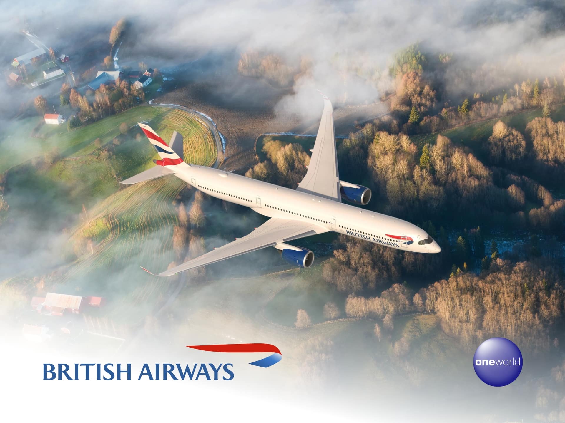 British Airways logo on a modern background, representing airline travel and booking flights.