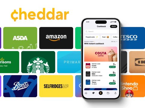 Cheddar app logo on a vibrant background showcasing digital deals and savings. Mobile app interface, finance, coupon codes, cashback, discounts.