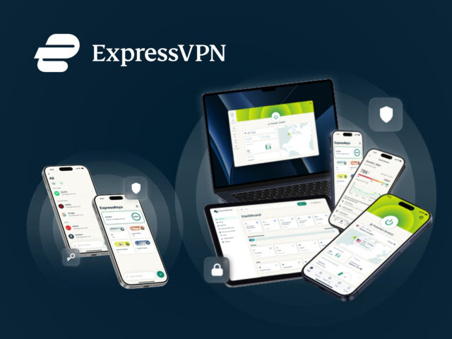 ExpressVPN ExpressKeys feature cover highlighting digital security and encrypted password management for users.
