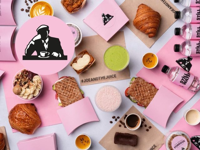 Joe and the Juice album cover, vibrant design featuring the brand logo and juice imagery. Music album art, healthy drinks, juice bar, pop music.