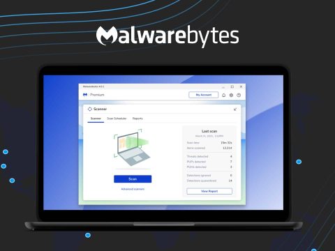 Malwarebytes Malwarebytes logo and brand imagery, cybersecurity protection, anti-malware software, security software, digital safety.