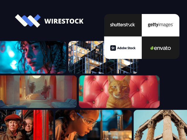 Wirestock new cover - fresh design, modern branding, stock photo. High resolution, 1920x1440.