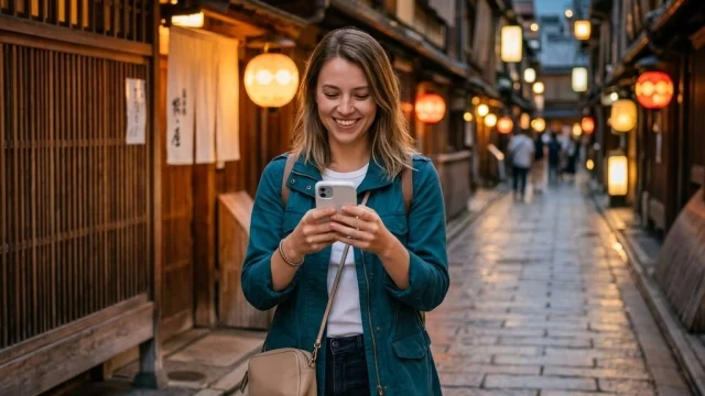 YOHO Mobile eSIM travel data plan displayed on a smartphone screen for international roaming and connectivity.
