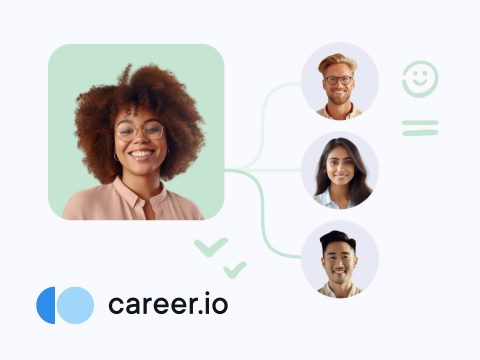 Career.io branding image. Professional design, career resources, job search, online learning, career development, job opportunities, career advice.