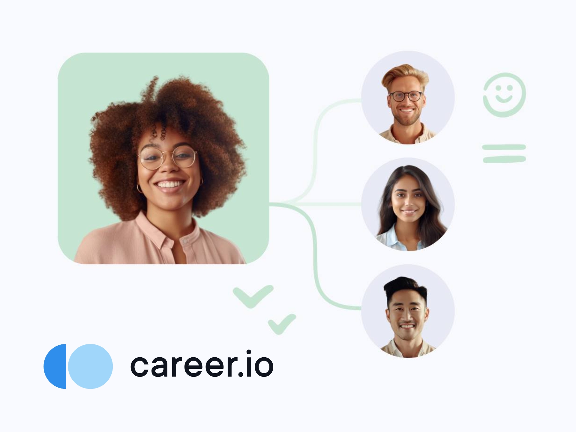 Career.io branding image. Professional design, career resources, job search, online learning, career development, job opportunities, career advice.