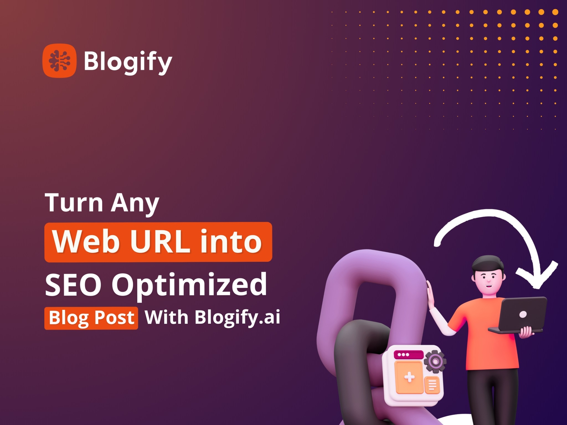 Blogify Coupon Code Blogify branding image, clean design with logo and color scheme. Modern, professional blog design.