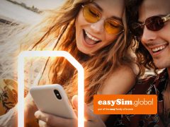 easySim eSIM cover - sleek phone case for eSIM device, mobile phone protection, new eSIM technology.