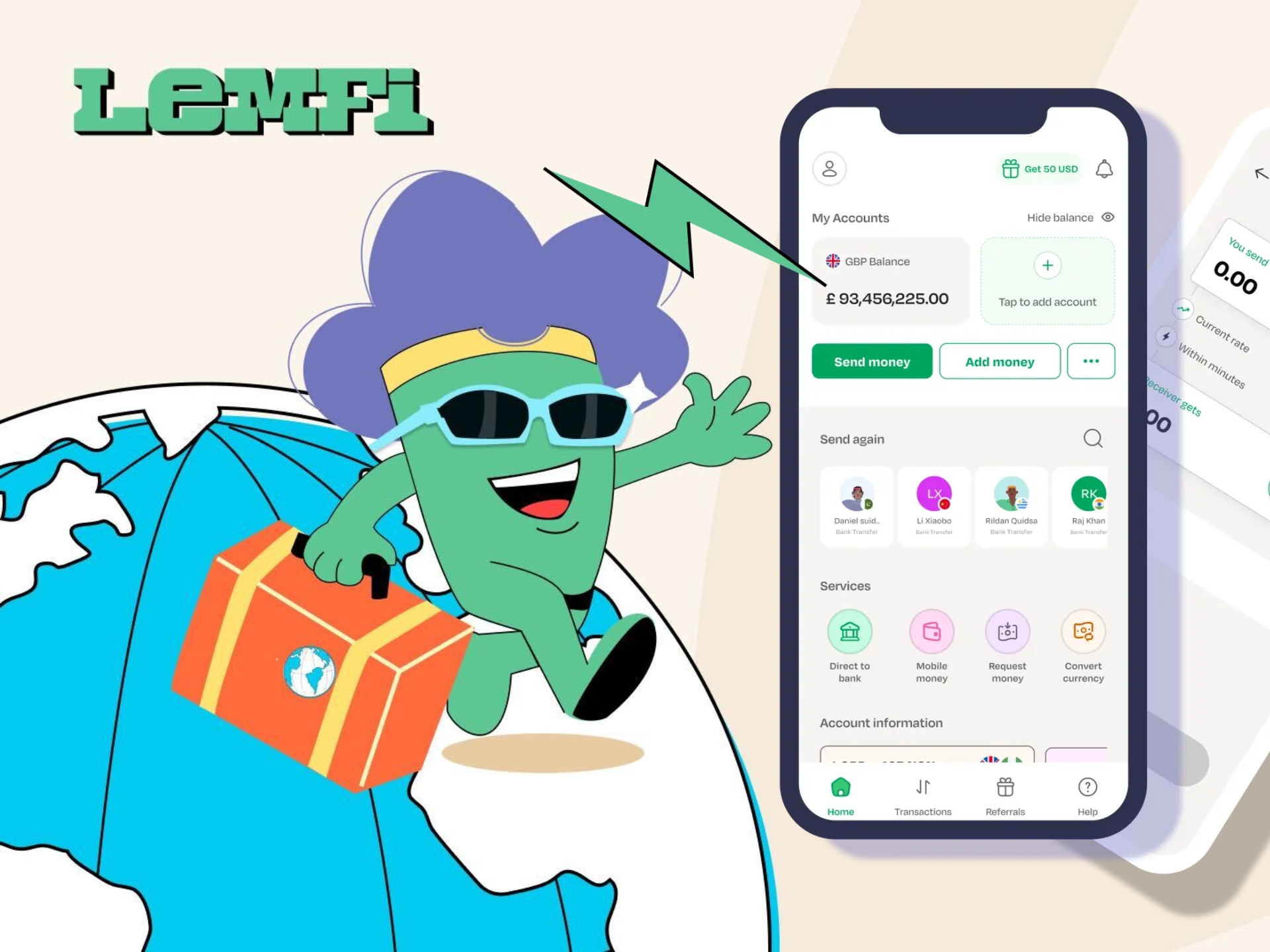 LemFi brand cover image, sleek design, modern logo. High resolution (1920x1440).