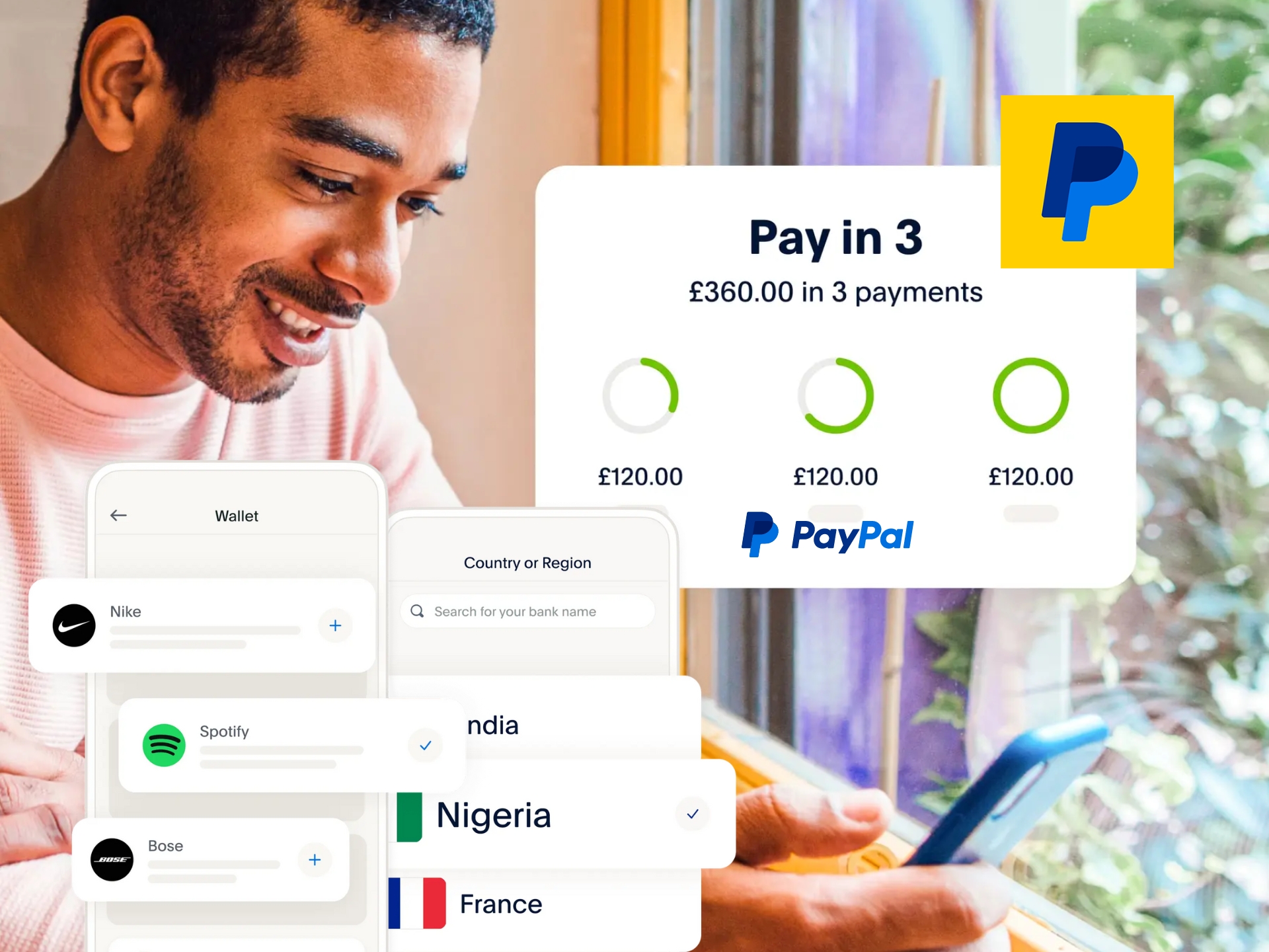 PayPal branding, clean design, finance, online payments, secure transactions, digital wallet, money transfer.