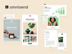 Omnisend brand cover image showcasing seamless e-commerce marketing and customer engagement. High-quality design for email marketing, SMS marketing, and more.