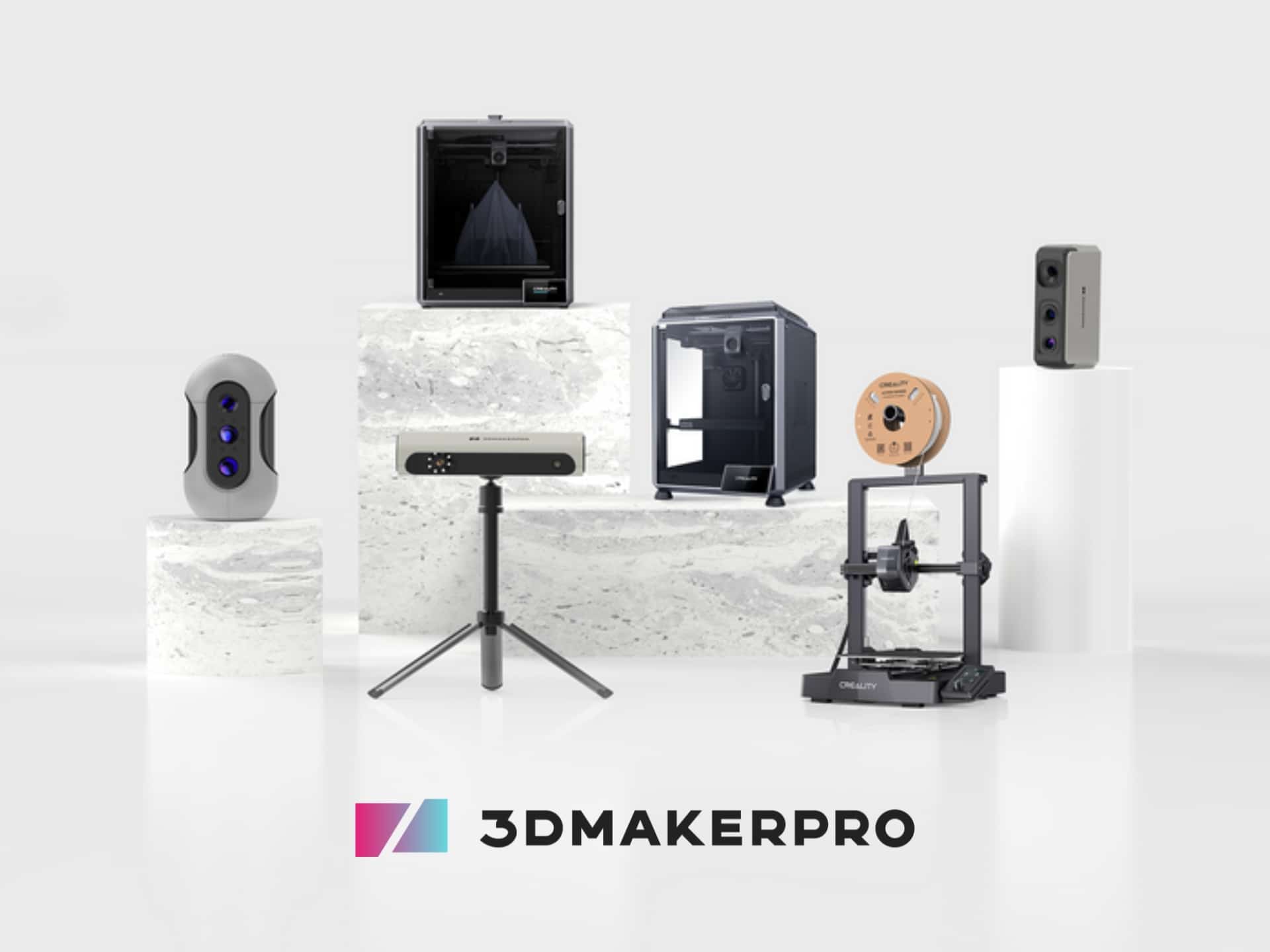3DMakerPro logo and branding on a clean background, showcasing brand identity.