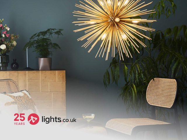 Lights.co.uk Lights.co.uk promotional cover featuring a modern lighting display, showcasing a variety of lamps and fixtures available for purchase online.