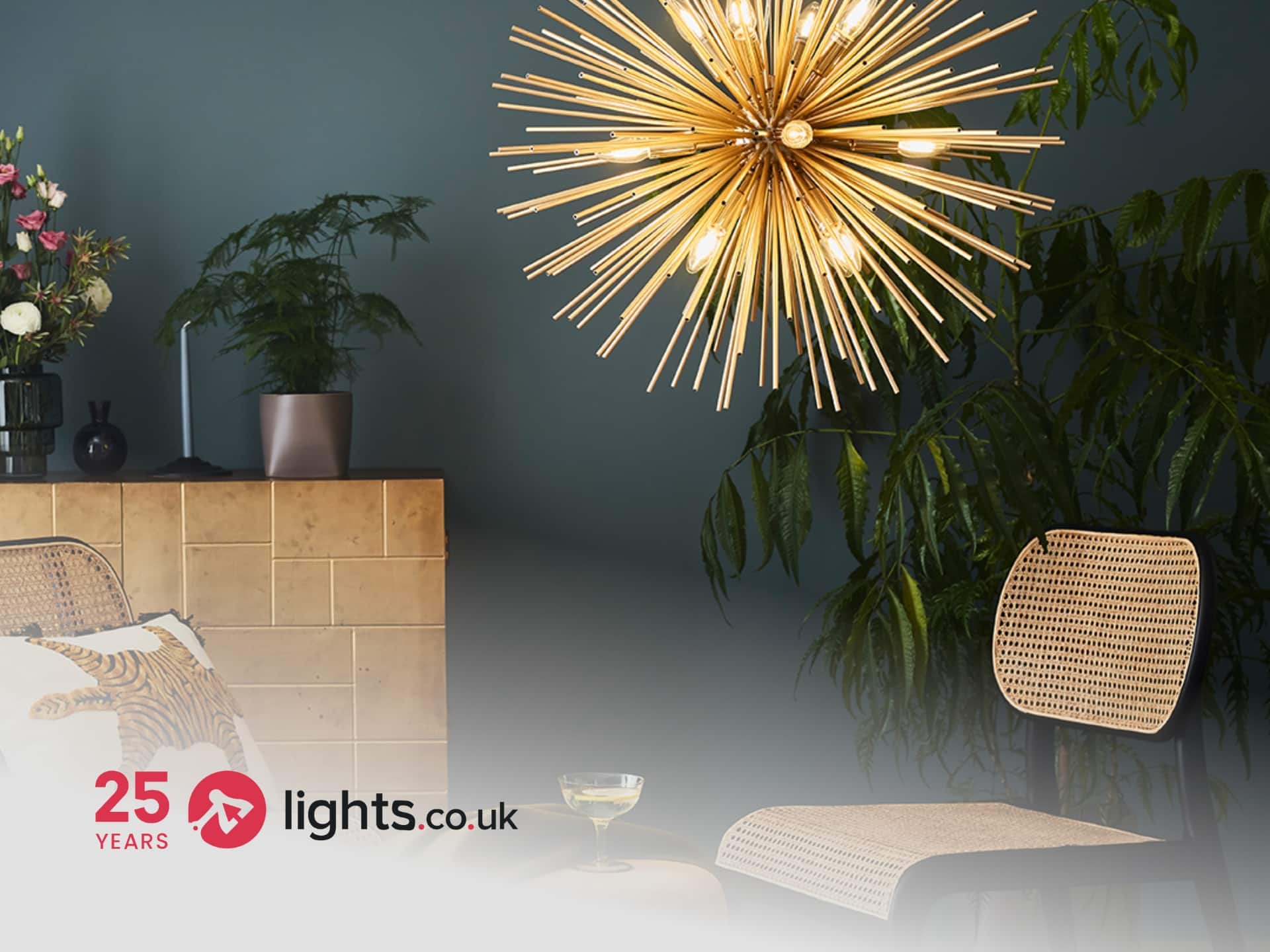 Lights.co.uk Discount Code Lights.co.uk promotional cover featuring a modern lighting display, showcasing a variety of lamps and fixtures available for purchase online.