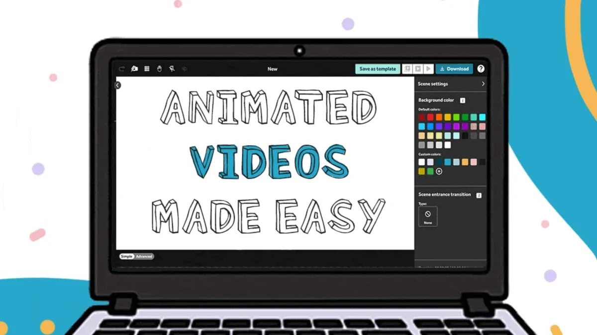 VideoScribe software interface showing a whiteboard animation project with creative tools and character design elements.