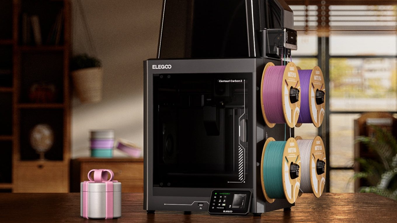 Elegoo 3D printer promotional cover image featuring high-quality resin printing technology for UK hobbyists.