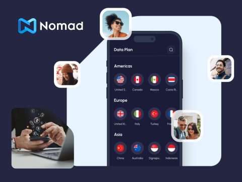 Nomad Nomad eSIM cover - sleek design, portable data solution. Mobile eSIM case, travel accessories, data plan protection.