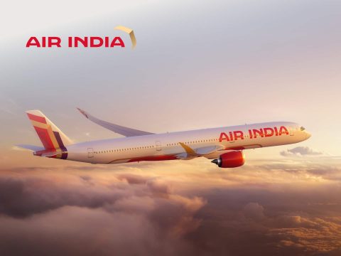 Air India brand cover image, luxury travel, airline logo, high resolution 1920x1440