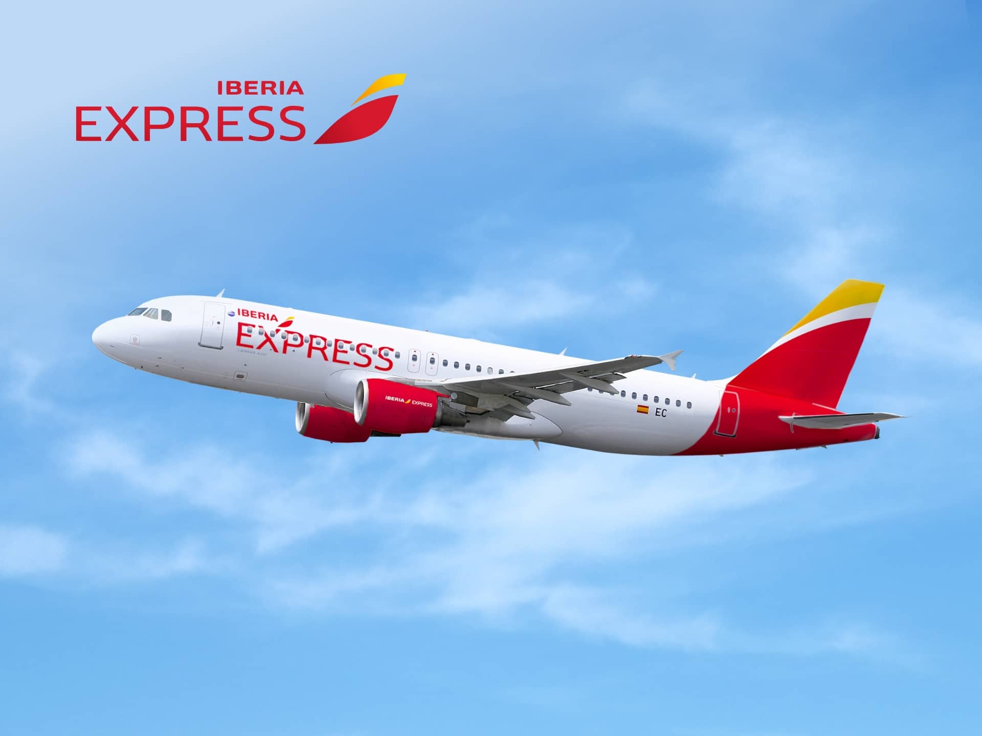 Iberia Express Promo Code Iberia Express promotional cover featuring airplane, travel, and savings. Discount flights, low fares, and budget travel options.