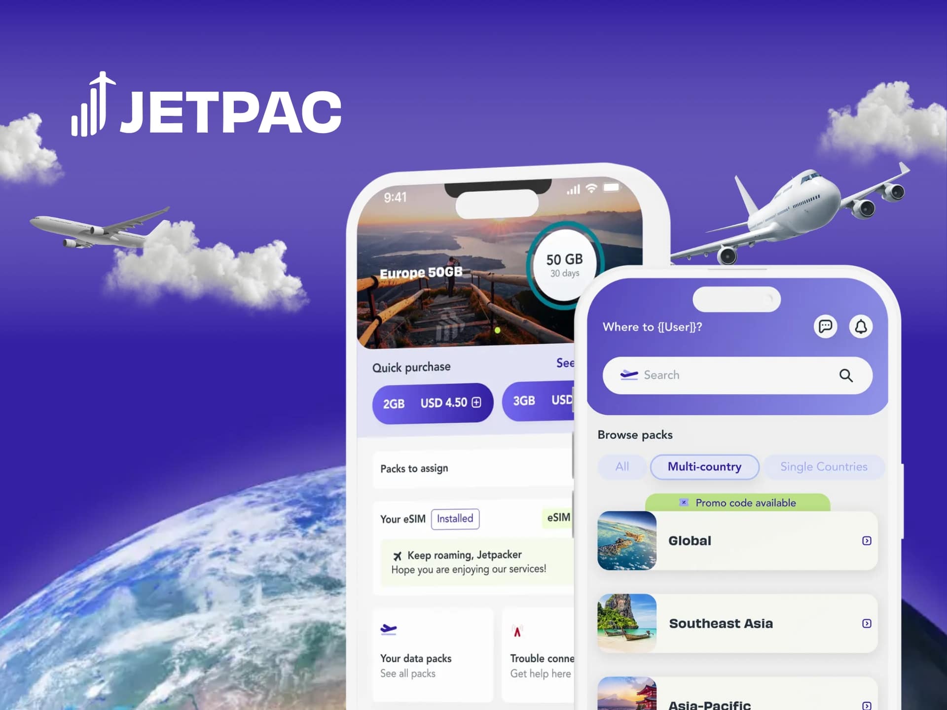 Jetpac Promo Code Jetpac Global eSIM: Mobile data plan for international travel. 1920x1440 image showcasing Jetpac eSIM service for global connectivity.