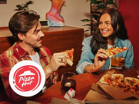 Pizza Hut UK: Delicious new pizza cover featuring fresh ingredients and a tasty pizza ready to eat. Order online today!