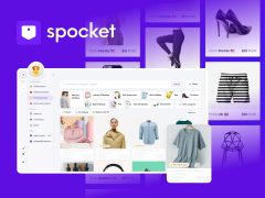 Spocket logo on a clean background. Dropshipping supplier platform for e-commerce. Shop products, find suppliers, dropship easily.