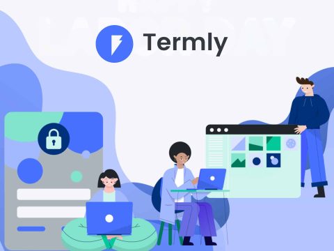 Termly Termly brand cover image, high-resolution (1920x1440). Clean, modern design promoting brand identity and potential savings/deals.