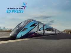 TransPennine Express train interior, modern seating, comfortable travel. Train journey, rail travel, UK rail, travel experience.