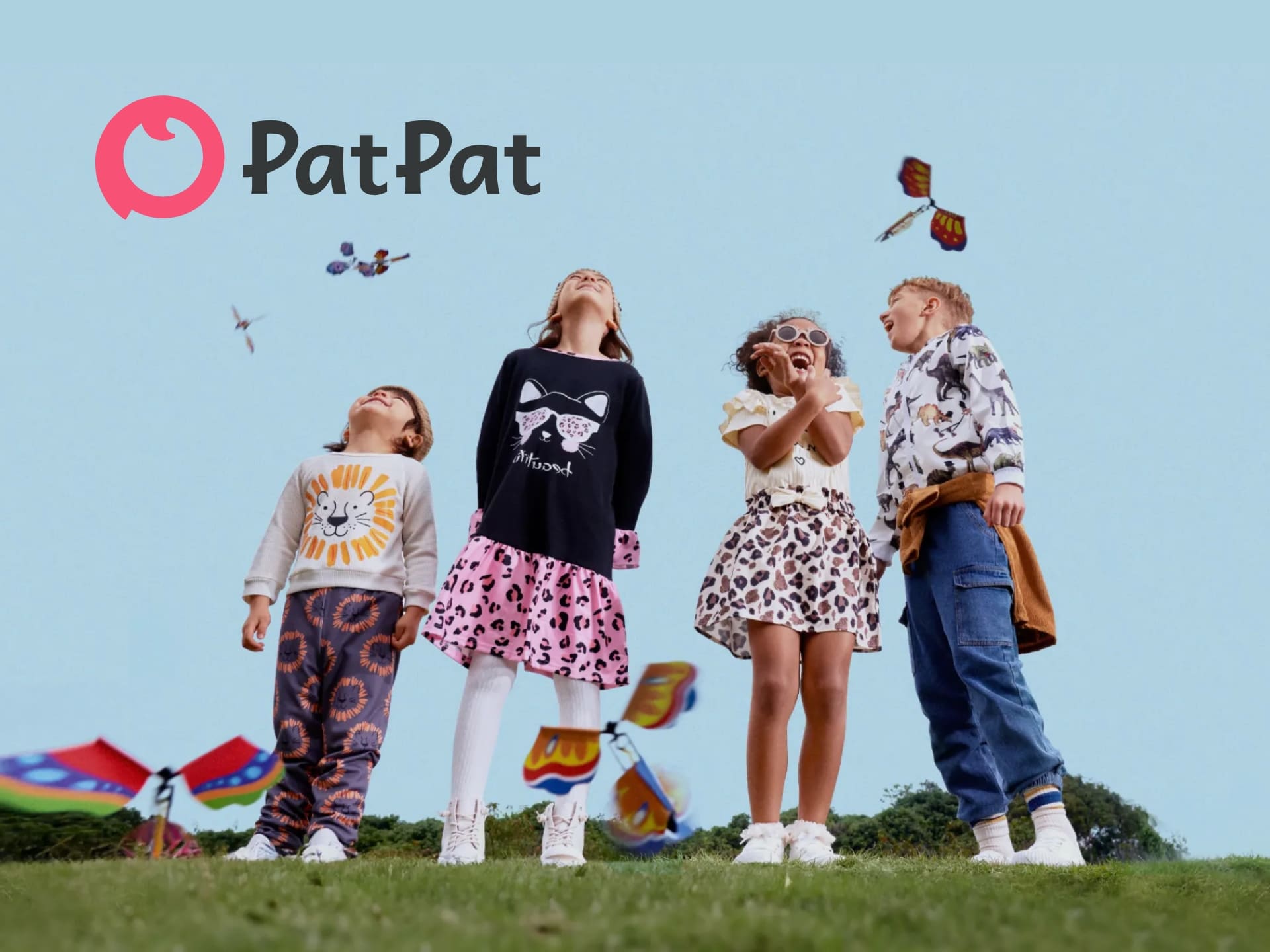 PatPat baby and kids clothing cover photo featuring colorful outfits, affordable prices, and seasonal sales. Shop now for deals!