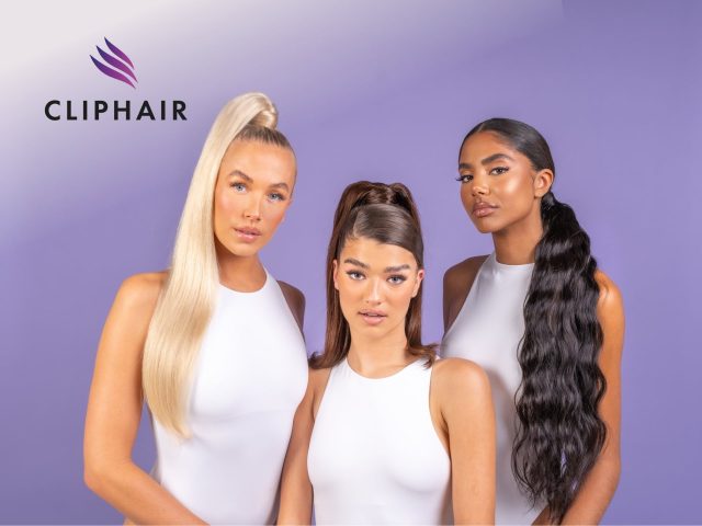 Cliphair Cliphair hair extensions cover photo: stunning long hair transformation, clip in extensions, various shades, and styles available.