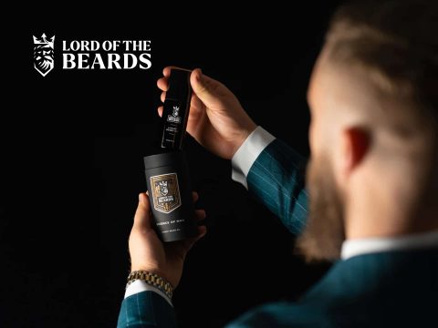 Lord of the Beards cover photo: Stylish bearded man with long beard, grooming & beard care products. Shop beard oils, balms & accessories.